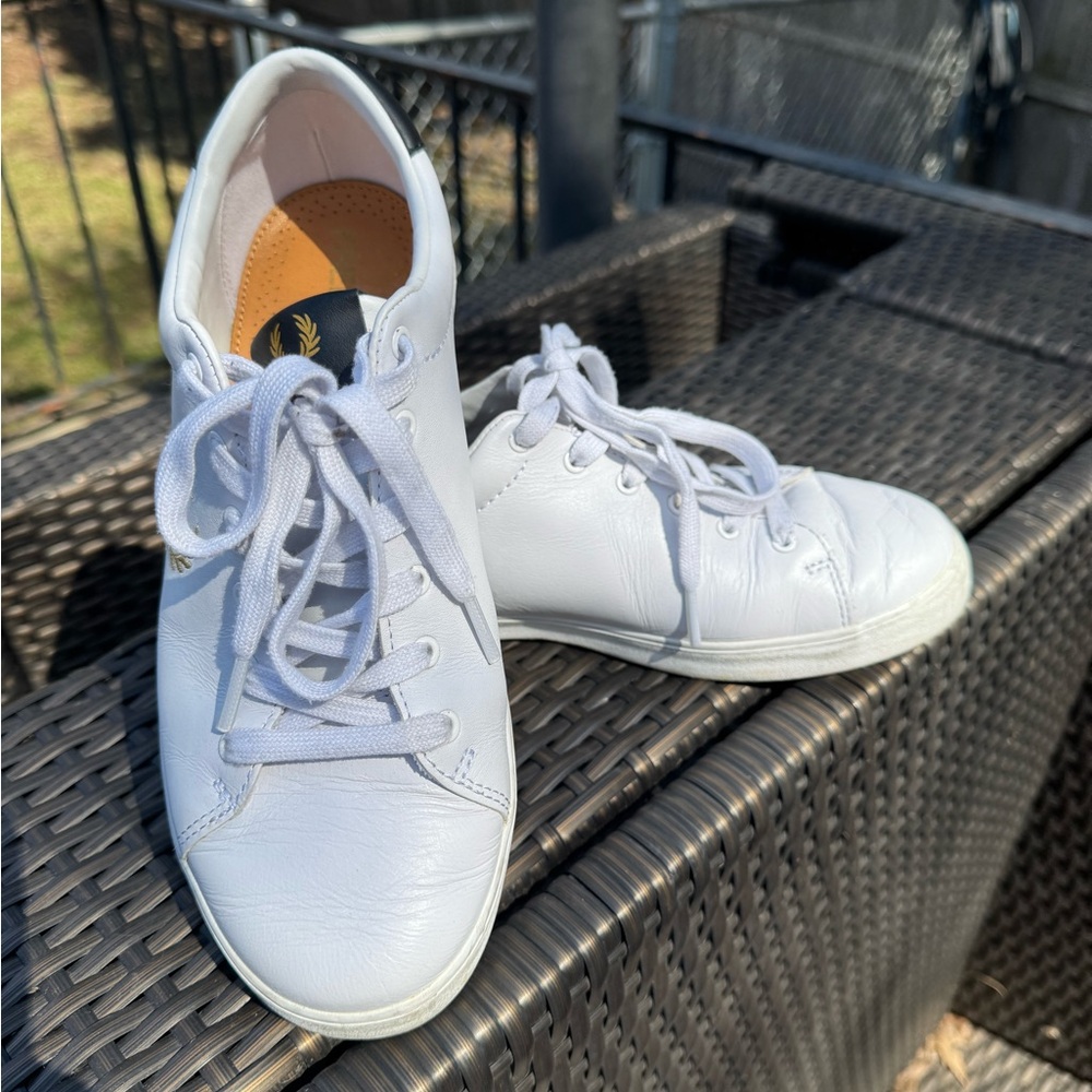 White Fred Perry Leather Sneakers